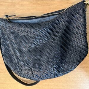Black Woven Clutch Bag